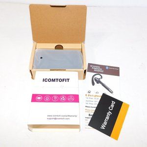 ICOMTOFIT Bluetooth Headset Gray Wireless Android Iphone - New Open Package